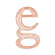 L'image représente un monogramme orange, mêlant les lettres E et G, pour les initiales de son auteur.