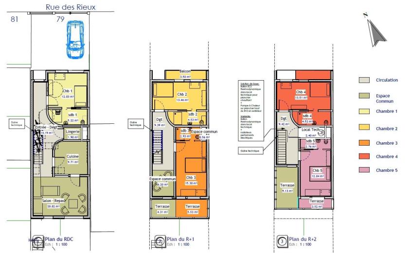 Plans des différents niveaux