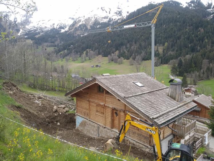 Extension d'un chalet - terrassement