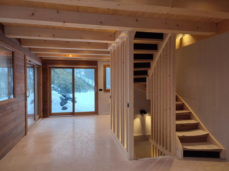 Extension d'un chalet - photo de l'intérieur