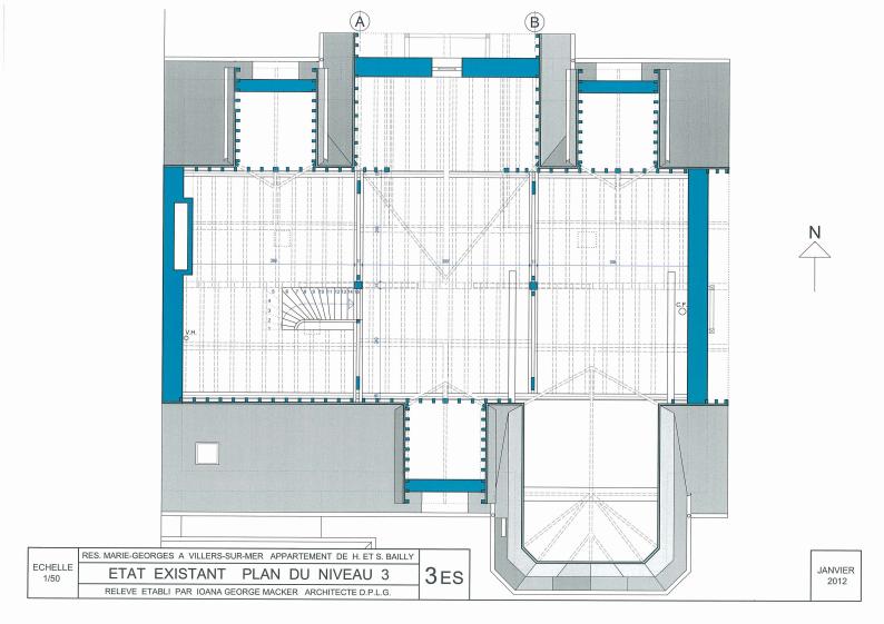 Plan du comble non-habitable avant travaux