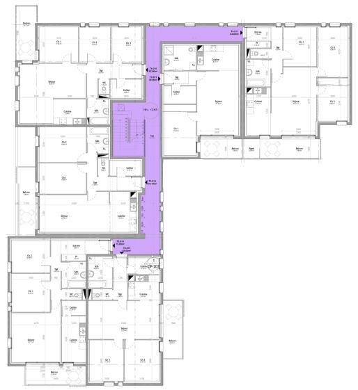 Plan du R+1 des logements collectifs