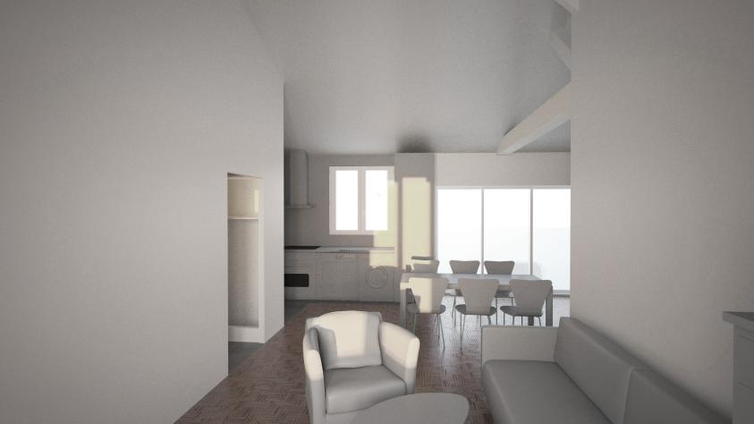 Perspective 3D du R+1 espace logement