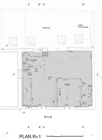 Plan du R+1 - espace logement