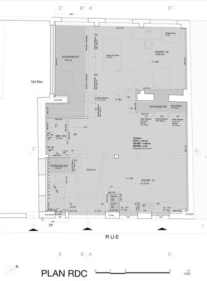 Plan du RDC - espace Atelier