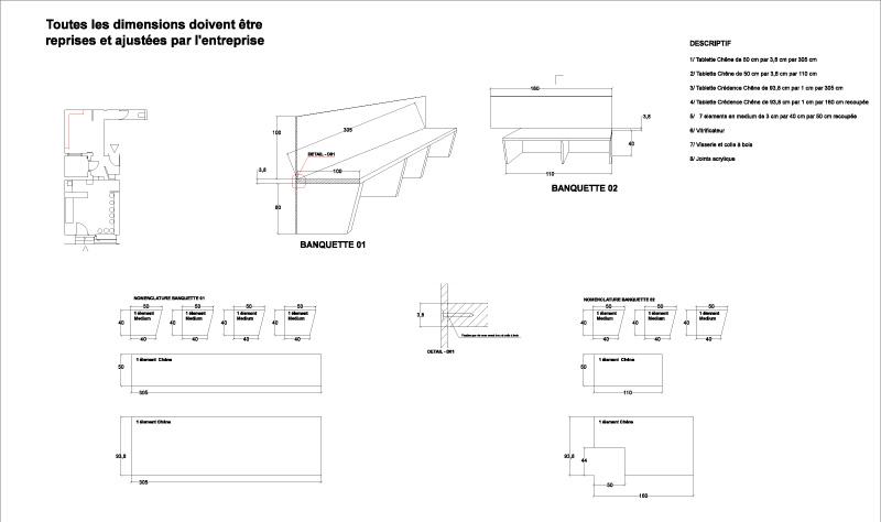 Plans de détails du mobiliers