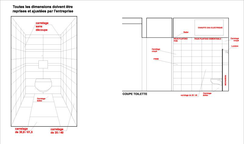 Plans de détail des toilettes