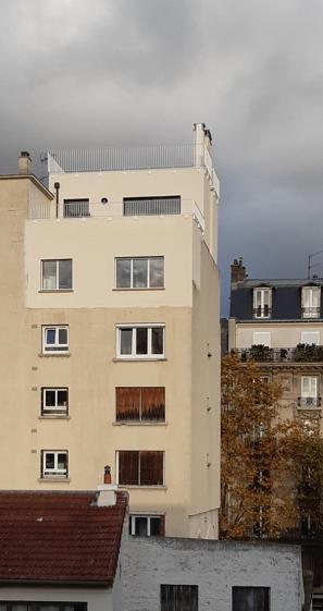 Surélévation façade cour