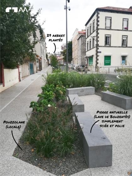 Photo de l'avenue Charras avec des matériaux nobles 