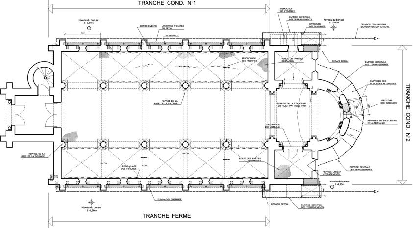 Plan au sol du projet de restauration de l'église