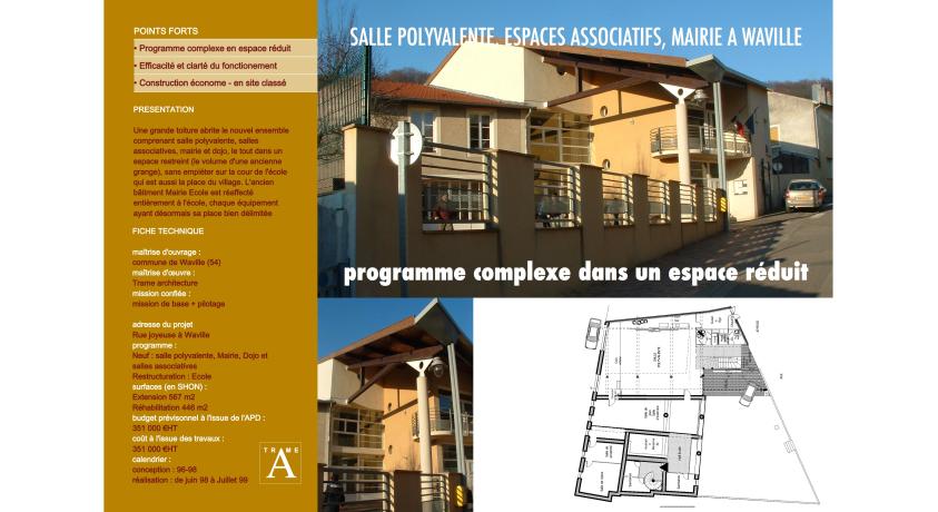 SALLE POLYVALENTE + MAIRIE + DOJO DANS UNE GRANGE