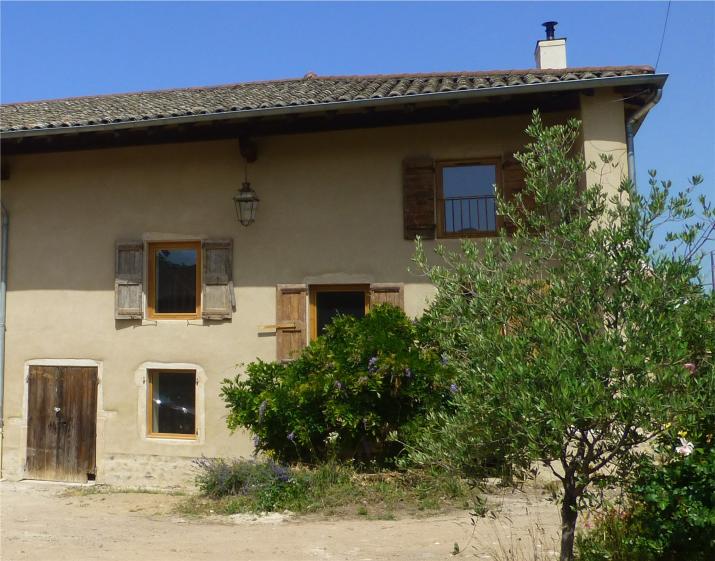 Façade Sud avec enduit en chaux naturelle