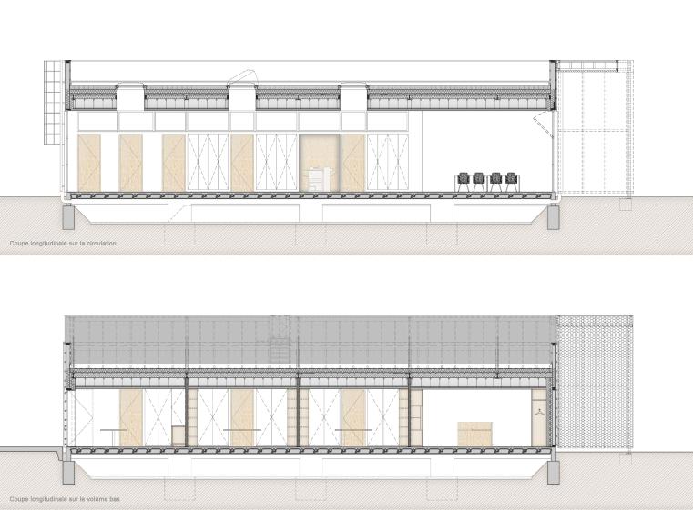 Bureaux SCI CAPI - Coupes longitudinales