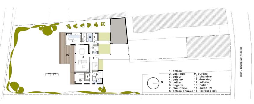 plan du rez-de-chaussée et de ses abords