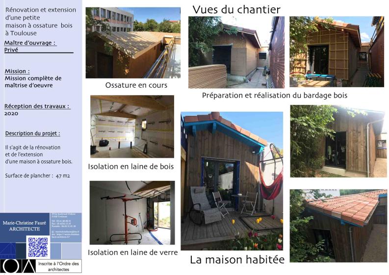 Rénovation et extension d'une maison à ossature bois à Toulouse