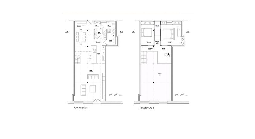 Aménagement d'un loft - Plans de niveaux