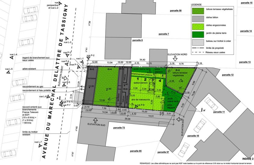 Plan masse du projet.