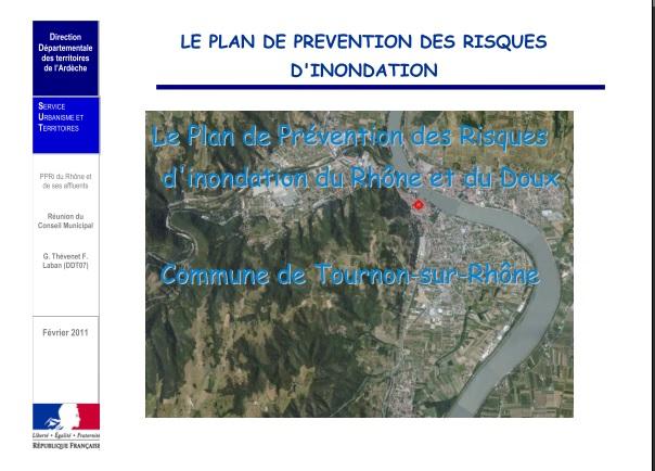 périmètre d'inondation pour Tournon sur Rhone