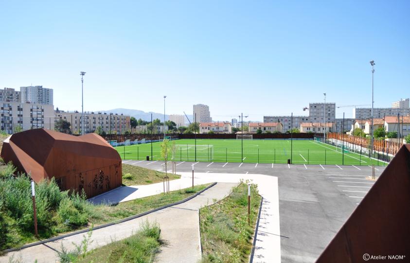 Vue du terrain de foot