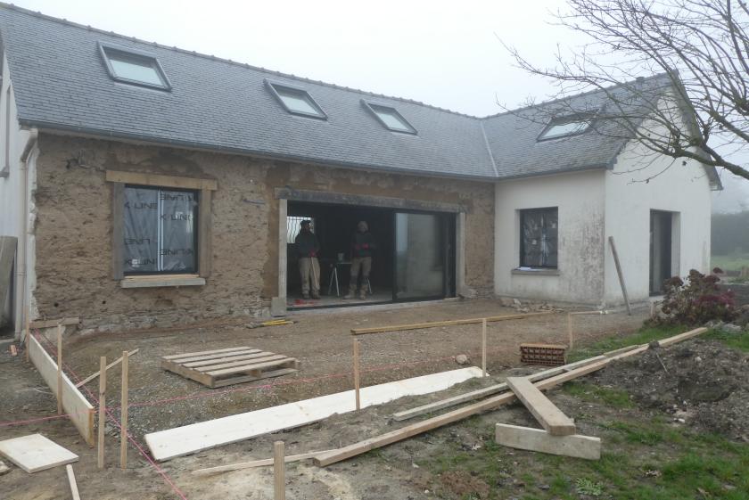 Facade Sud- Travaux en cours.