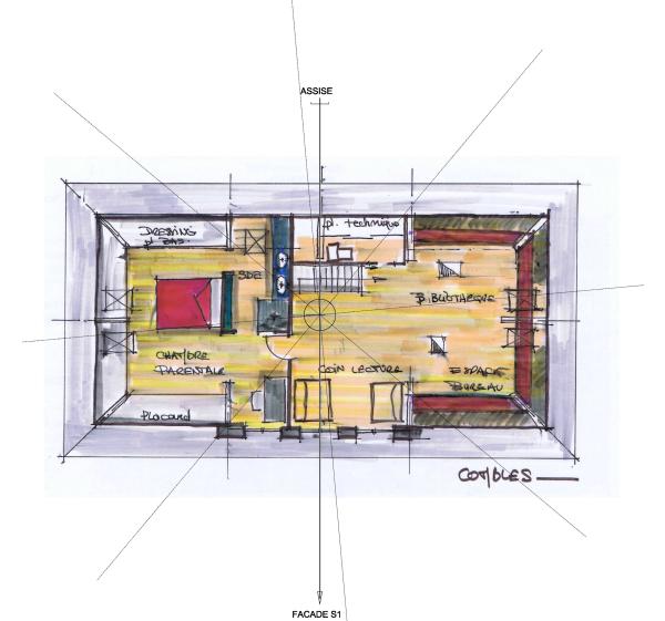 2eme proposition d'aménagement des combles