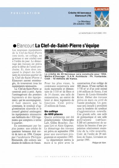 Publication Le Moniteur - 1993