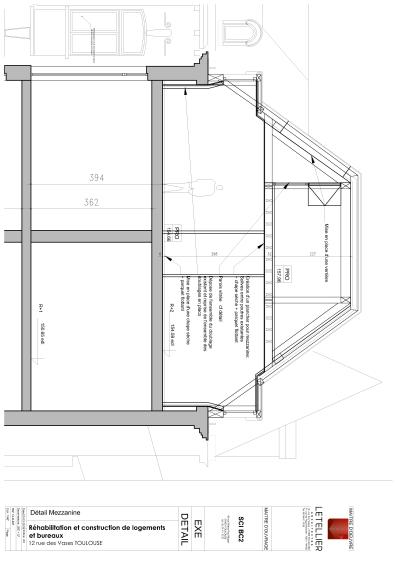 Plan mezzanine - Agence Letellier Architectes