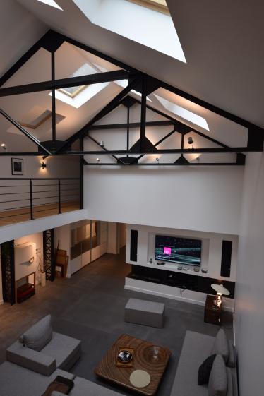 salon double niveau loft - La Madeleine - Jacques LENAIN Architecte Lille