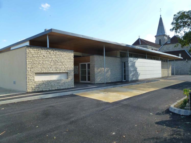 Vue générale sur entrée périscolaire Façade Nord Ouest