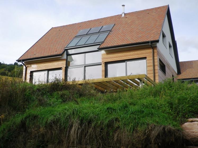 maison BBC, bioclimatique, construction neuve, ossature bois 