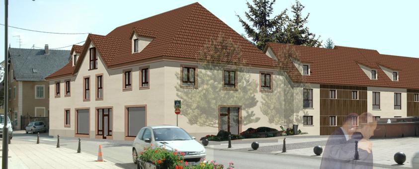 Construction d'un ensemble de 12 logements et d'un local commercial à Habsheim