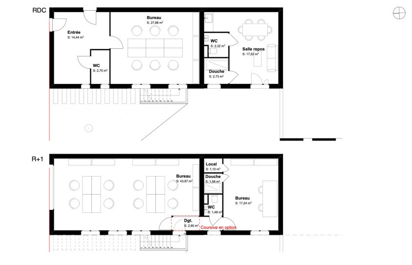 Zoom : plan bureaux - Entrepôt FU