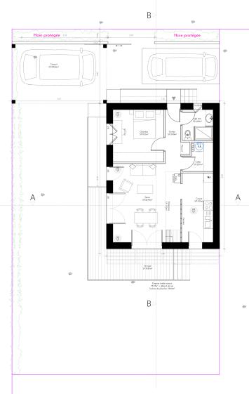 Maison-loft : pièce de vie ouverte et cuisine laboratoire