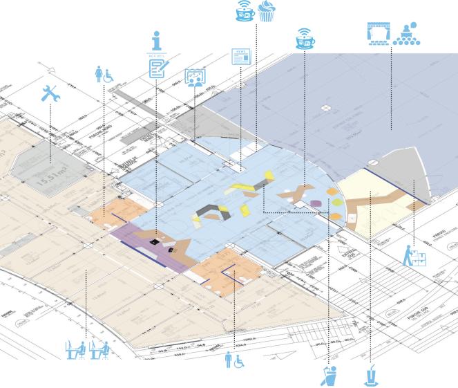 Restructuration de l'espace d'entrée avec aménagement de fonctionnalités accueil