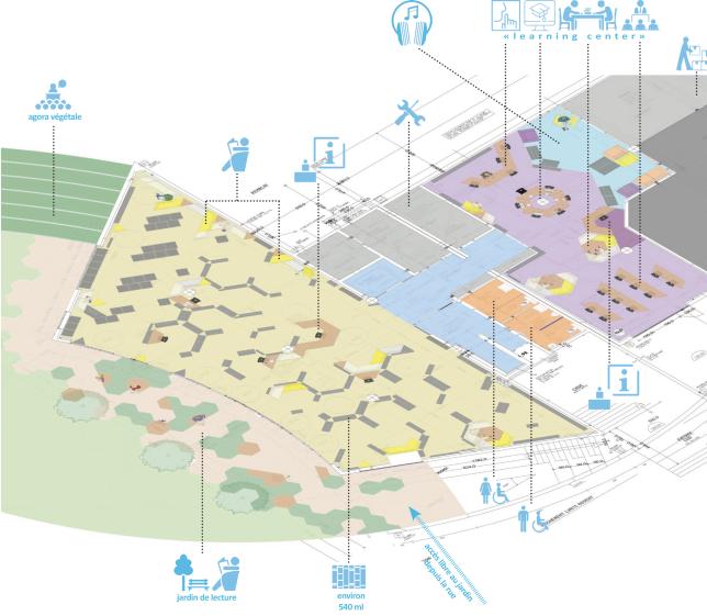 Restructuration de l'espace adulte avec aménagement d'un espace learning center