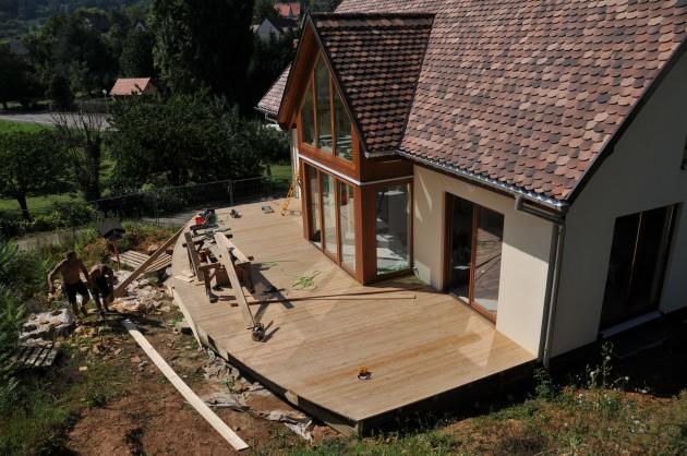 maison site classé, construction neuve, ossature bois 