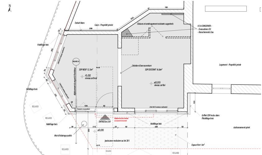 Plan projeté, LP architecte