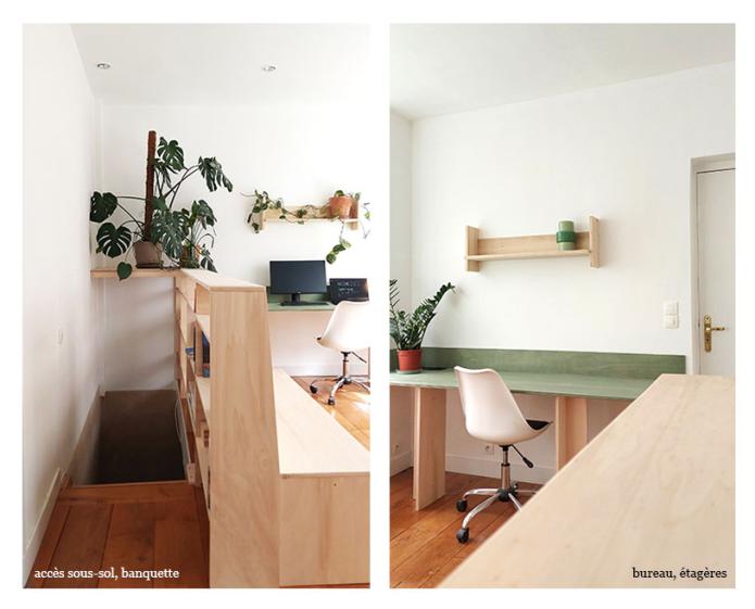 banquette et bibliothèque
