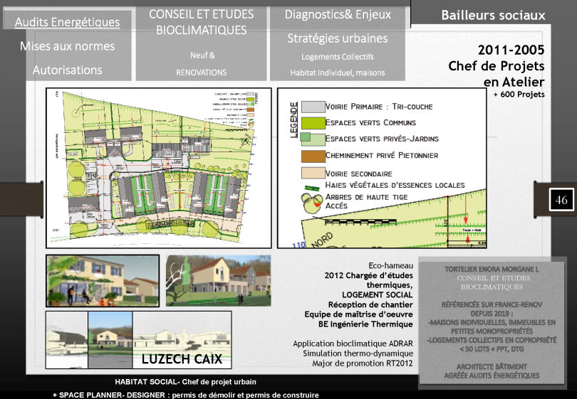 Références significatives_ seule ou chef de projet de maitrise d'oeuvre conception avec bureaux d'études et architectes-urbanistes 