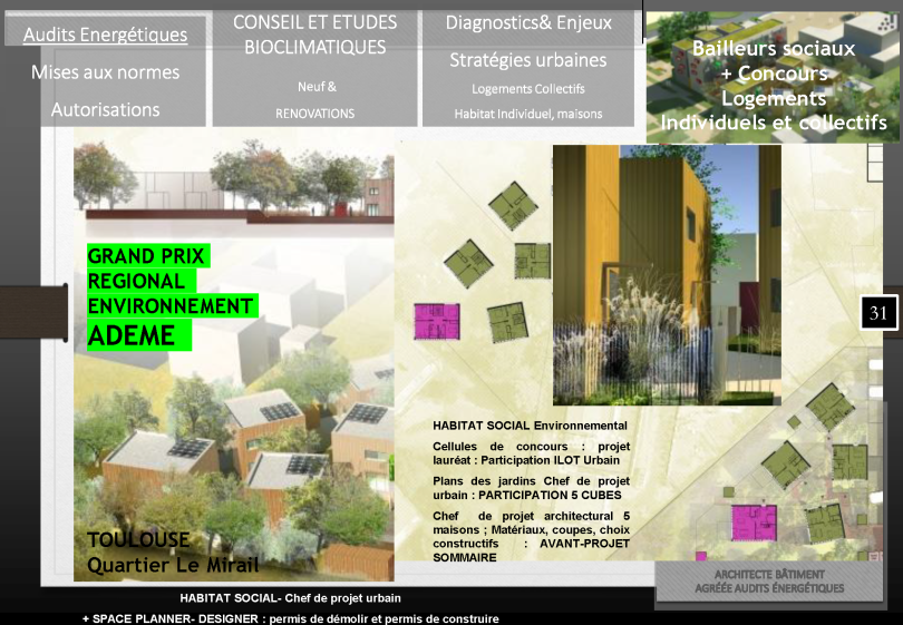 Références significatives_ seule ou chef de projet de maitrise d'oeuvre conception avec bureaux d'études et architectes-urbanistes 