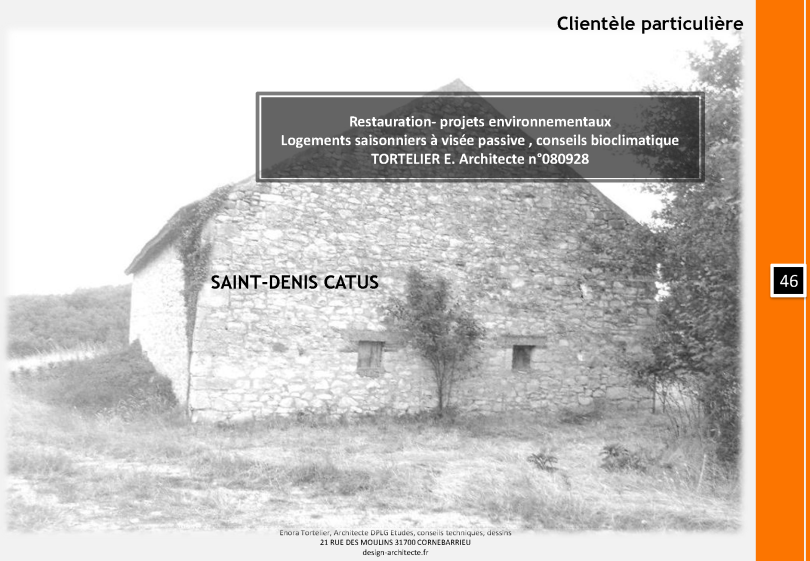Références significatives_ seule ou chef de projet de maitrise d'oeuvre conception avec bureaux d'études et architectes-urbanistes 