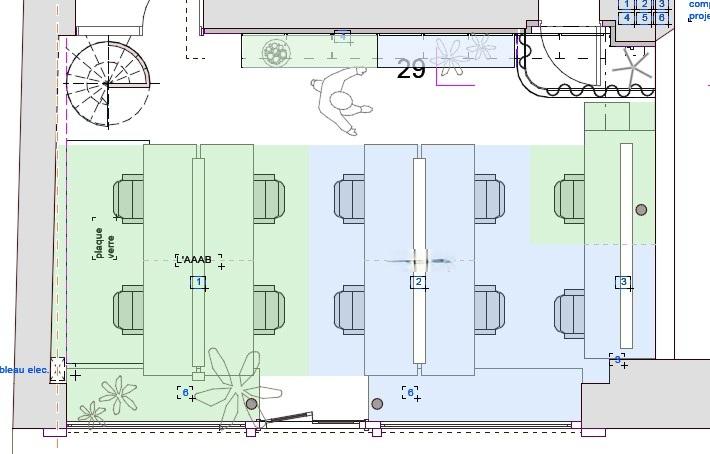 plan de l'open space de travail 