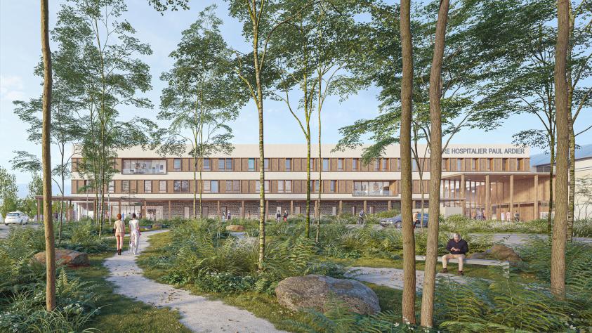 AIA LIFE DESIGNERS Rénovation du centre hospitalier Paul Ardier Issoire Projet lauréat 2023 @aialifedesigners @airstudio.fr