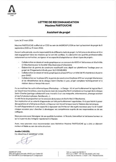 Lettre de recommandation