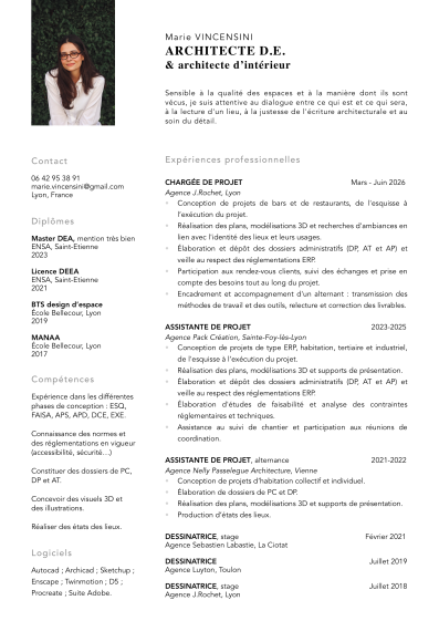 CV Marie Vincensini 