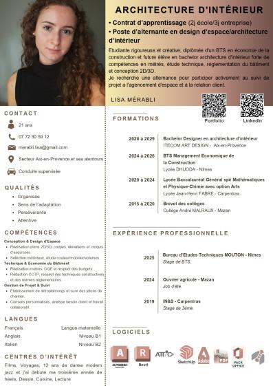 CV de Lisa Mérabli.