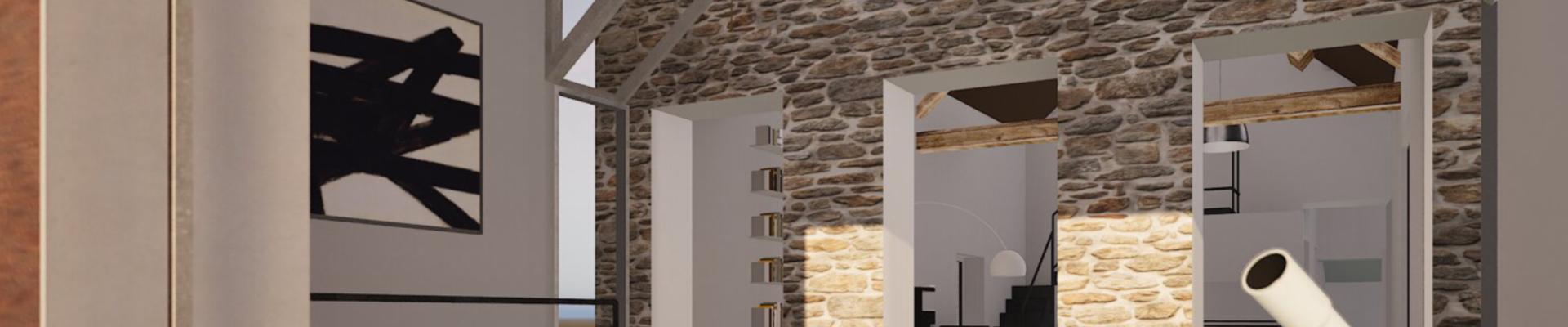 Vue intérieure d'une extension neuve pour un client privé