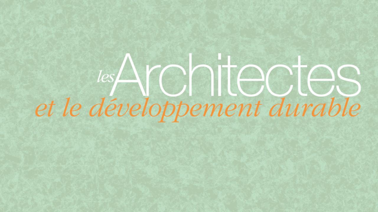 Couverture - Les Architectes et le développement durable