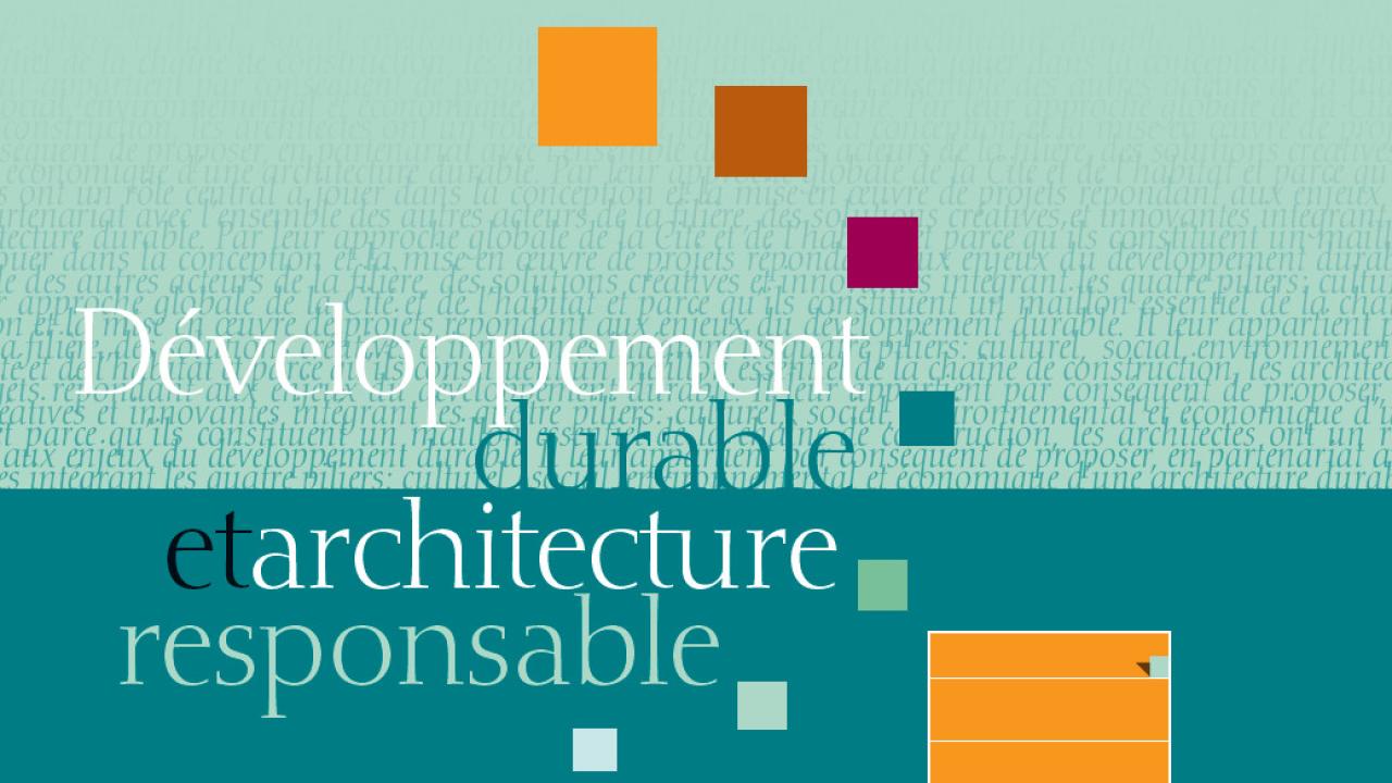 Couverture - Développement durable et architecture responsable Couverture - Développement durable et architecture responsable