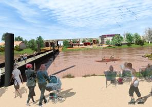 Vue du quartier de la gare depuis la rive droite